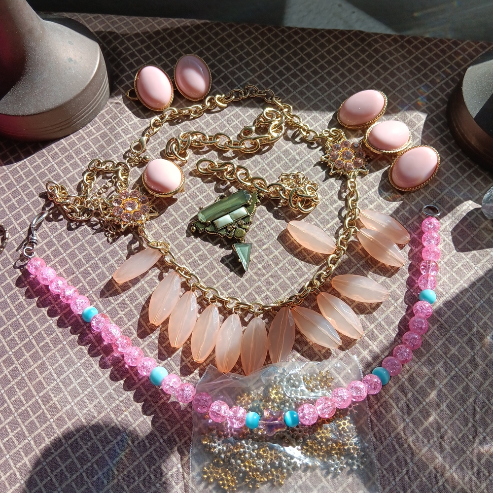 Jewelry Making Pieces, Beads, 1 Sterling Clasp. for Crafting.